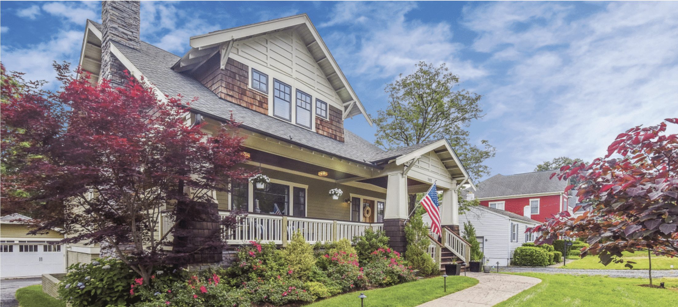 Font of home in springtime